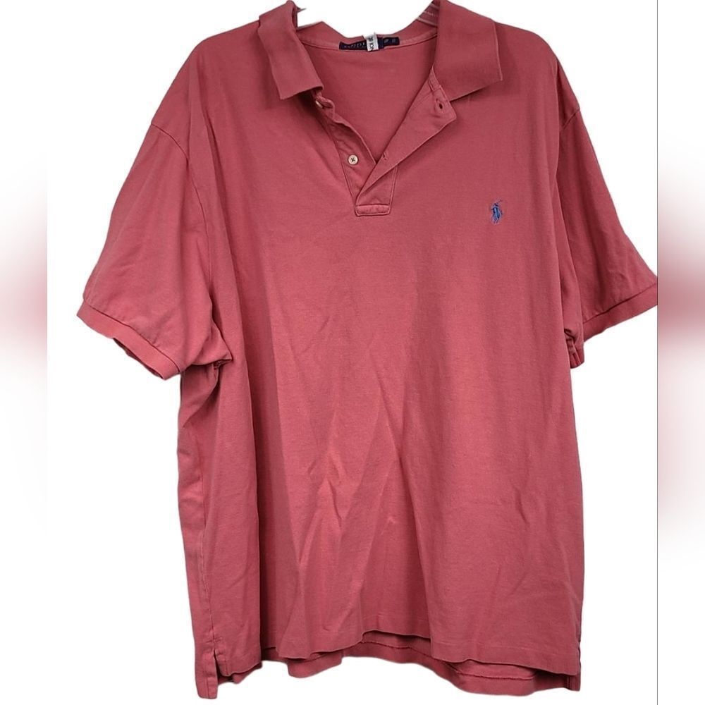 POLO Ralph Lauren 2XB Dusty Rose Pique Polo Men's Big & Tall Shirt Short Sleeves